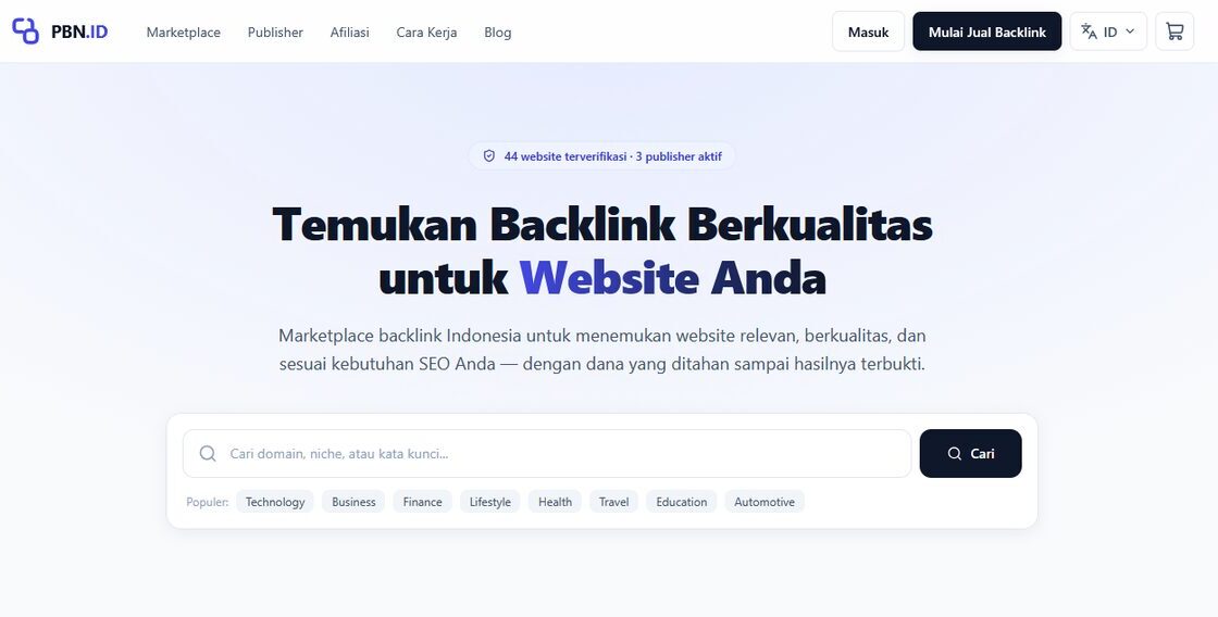 PBN.id Resmi Hadir, Marketplace Backlink Indonesia untuk Mempertemukan Advertiser dan Publisher